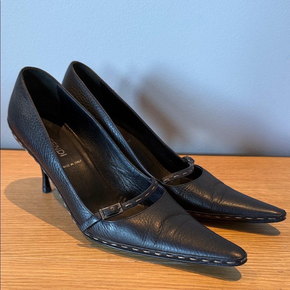 Fendi Black Leather Heels